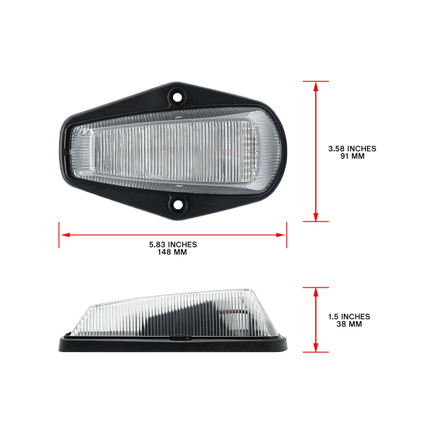 Clear Lens White LED Cab Roof Lights For 1984-1996 Ford F-Series - NS Auto Lighting