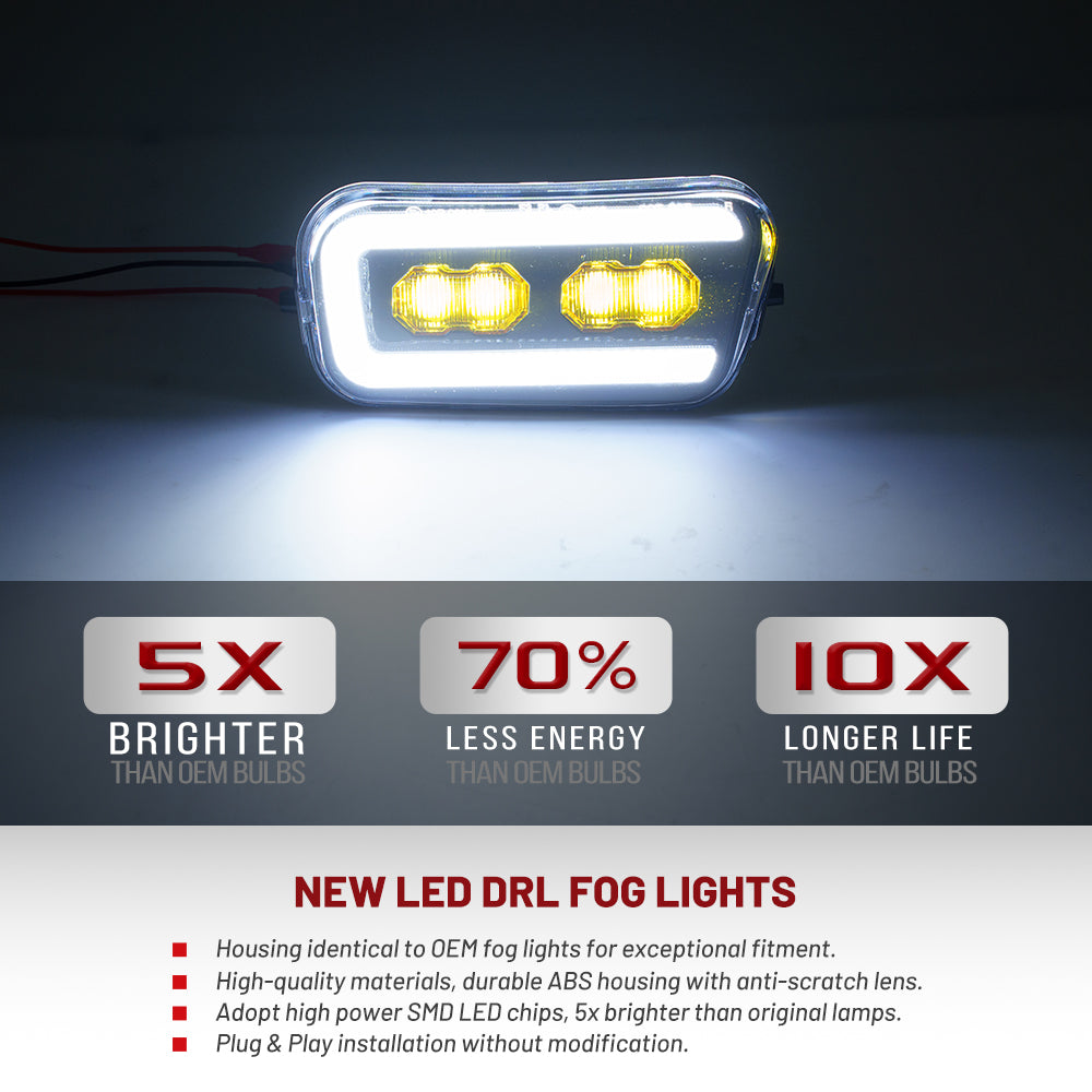 Ensemble de feux antibrouillard avant à LED à lentille fumée pour Ford