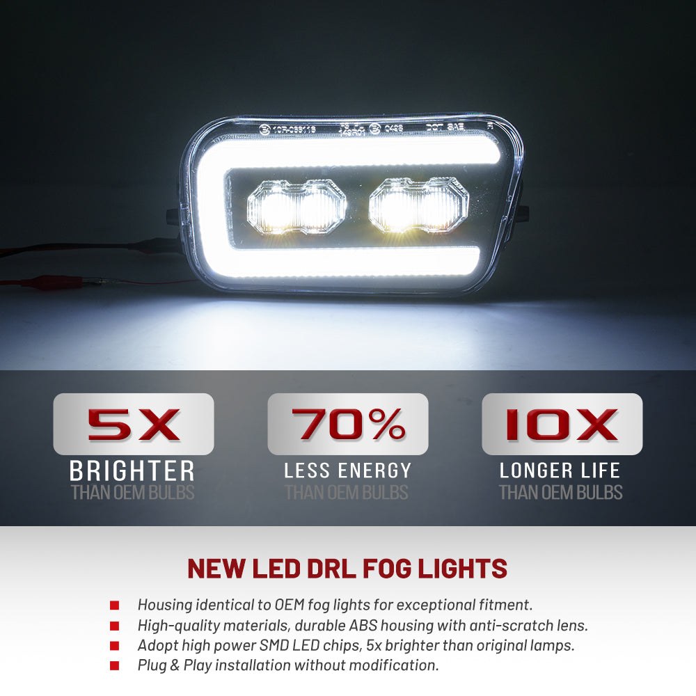 Ensemble de feux antibrouillard avant à LED à lentille fumée pour Ford