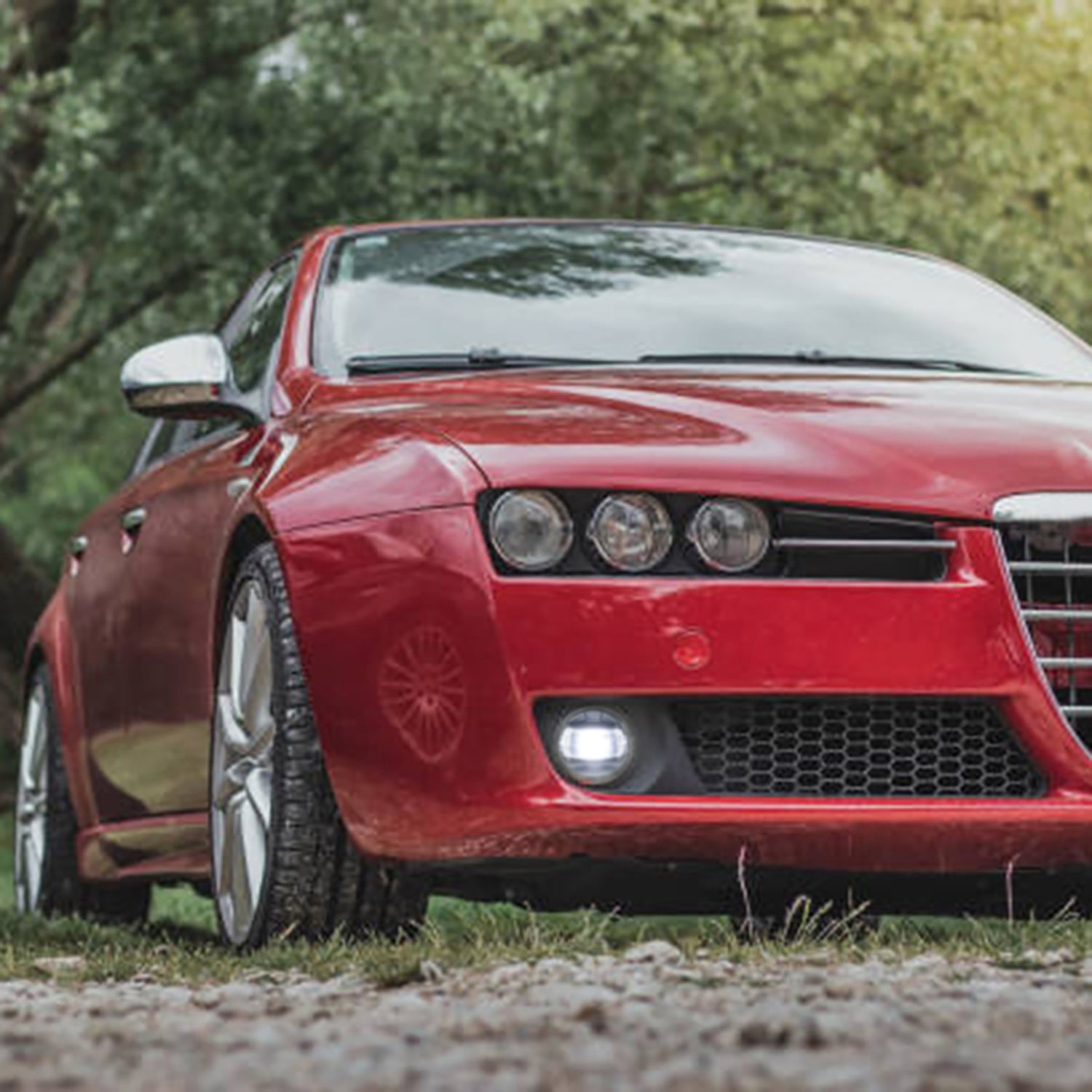 Smoked Lens White LED Front Bumper Fog Light Assembly For Alfa Romeo, etc. - NS Auto Lighting