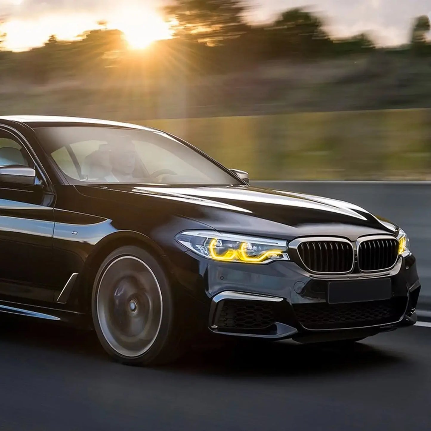 CSL-Style Yellow Adaptive Headlight DRL Module Set for BMW G30 G32 F90 Pre-LCI