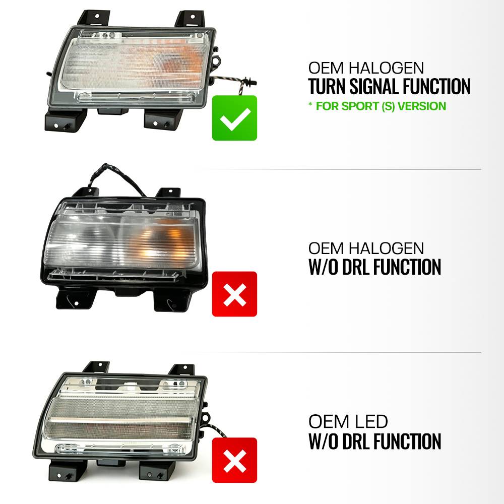 Smoked Lens 3-in-1 LED Turn Signal Light For 2018-2026 Jeep Wrangler JL Sport/S
