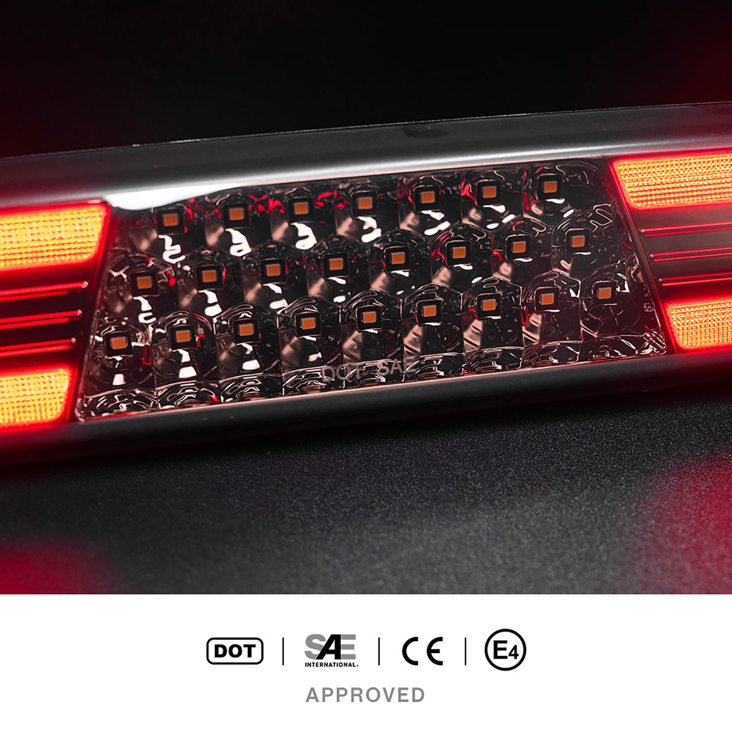 Smoked Lens Double C-Shaped LED Third Brake Light For 2019-2023 RAM 1500 - NS Auto Lighting