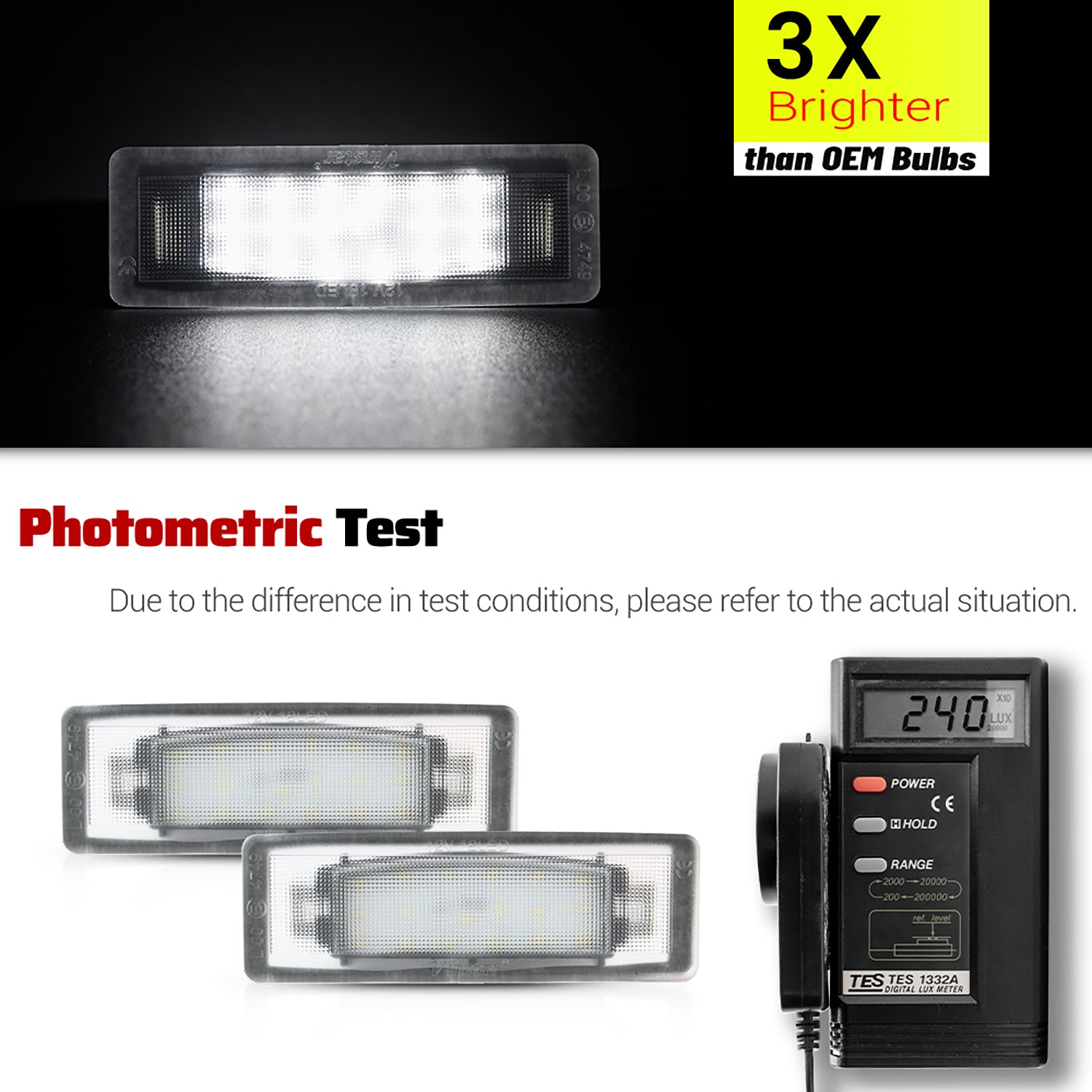 Feux de plaque d'immatriculation à LED pour Kia Soul, Hyundai Sonata, etc.