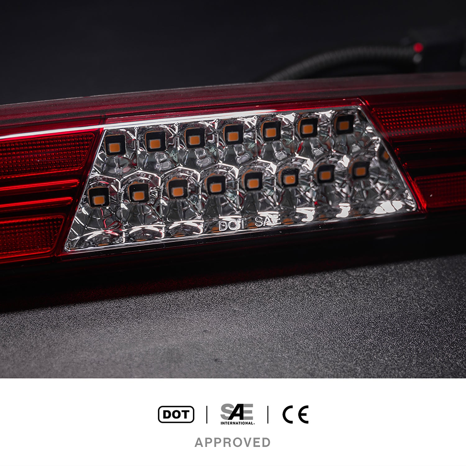 Red Lens Double C-Shaped LED Third Brake Light For 1994-2002 Dodge Ram - NS Auto Lighting