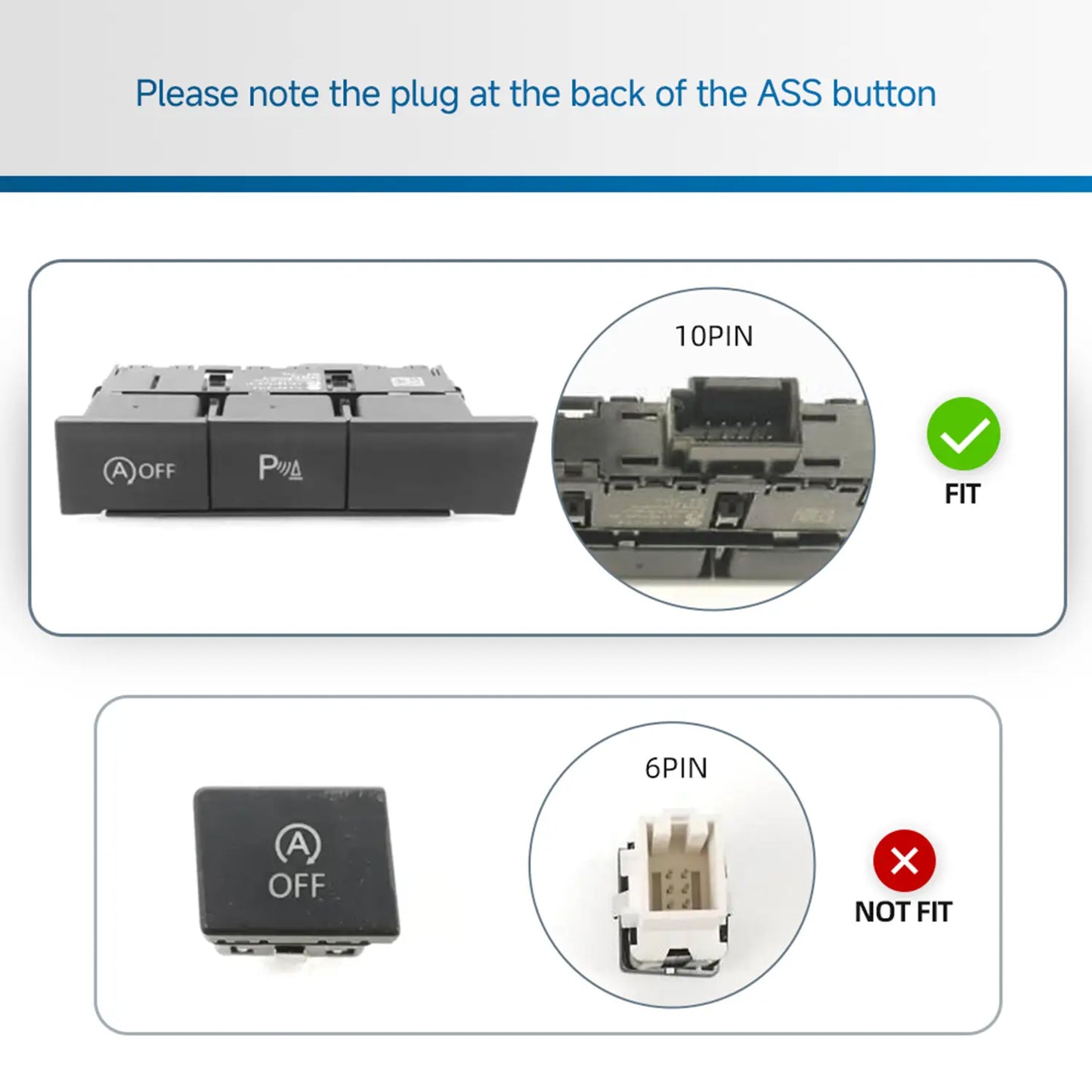 Before purchasing, buyers need to pay attention to the plug at the back of the button. Only the 10-pin button is compatible. The 6-pin button is not compatible.