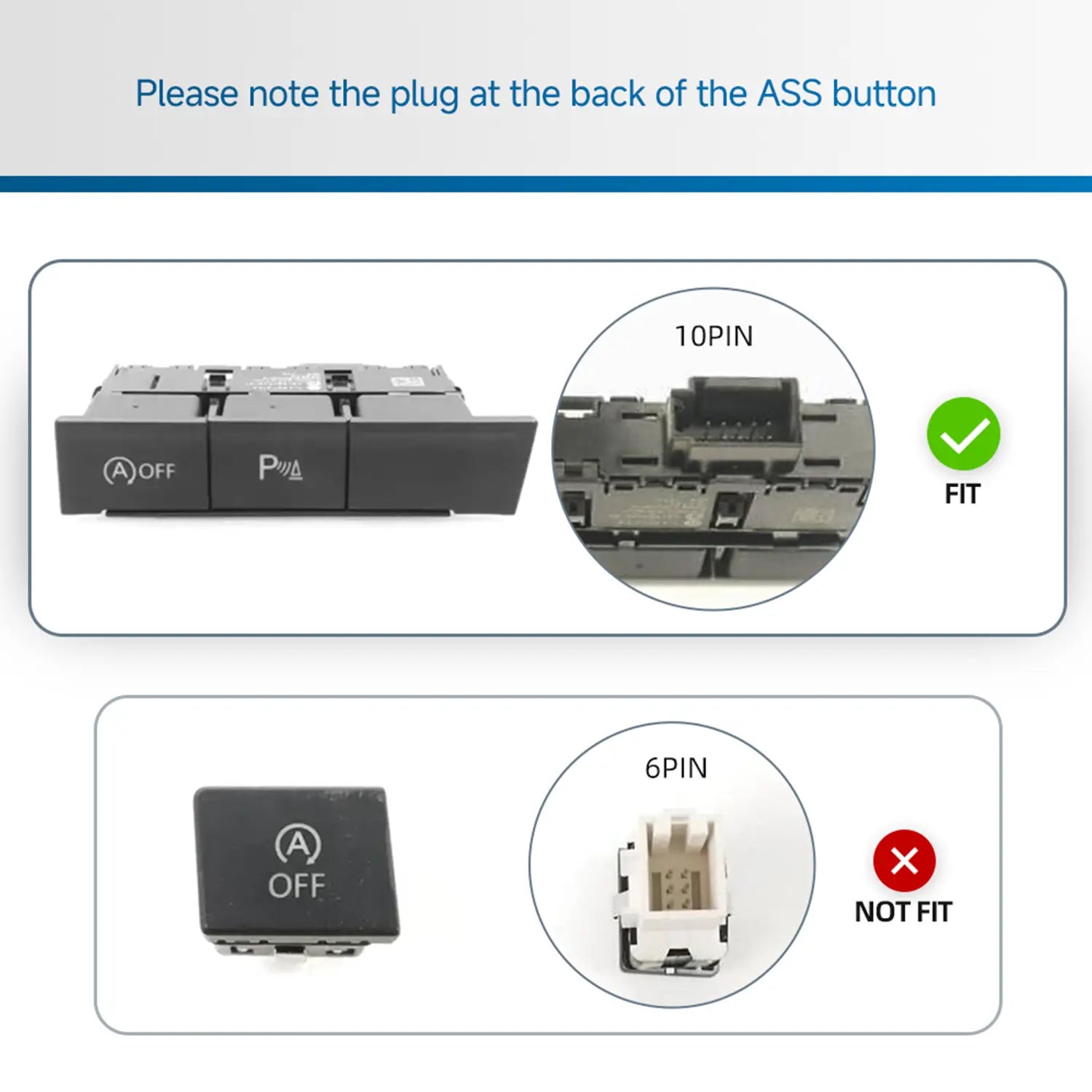 Before purchasing, buyers need to pay attention to the plug at the back of the button. Only the 10-pin button is compatible. The 6-pin button is not compatible.