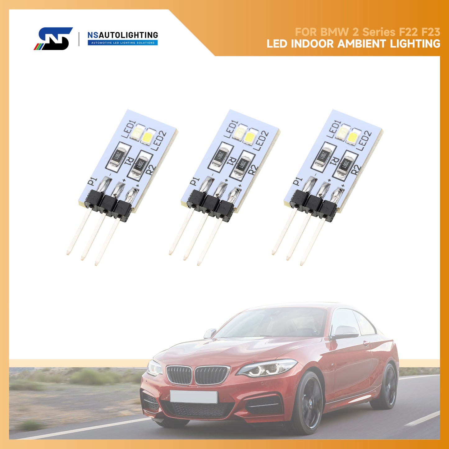 3PCS LED Interior Ambient Light Module Replacement Circuit Board For BMW 2 Series F22 F23 Pre-LCI