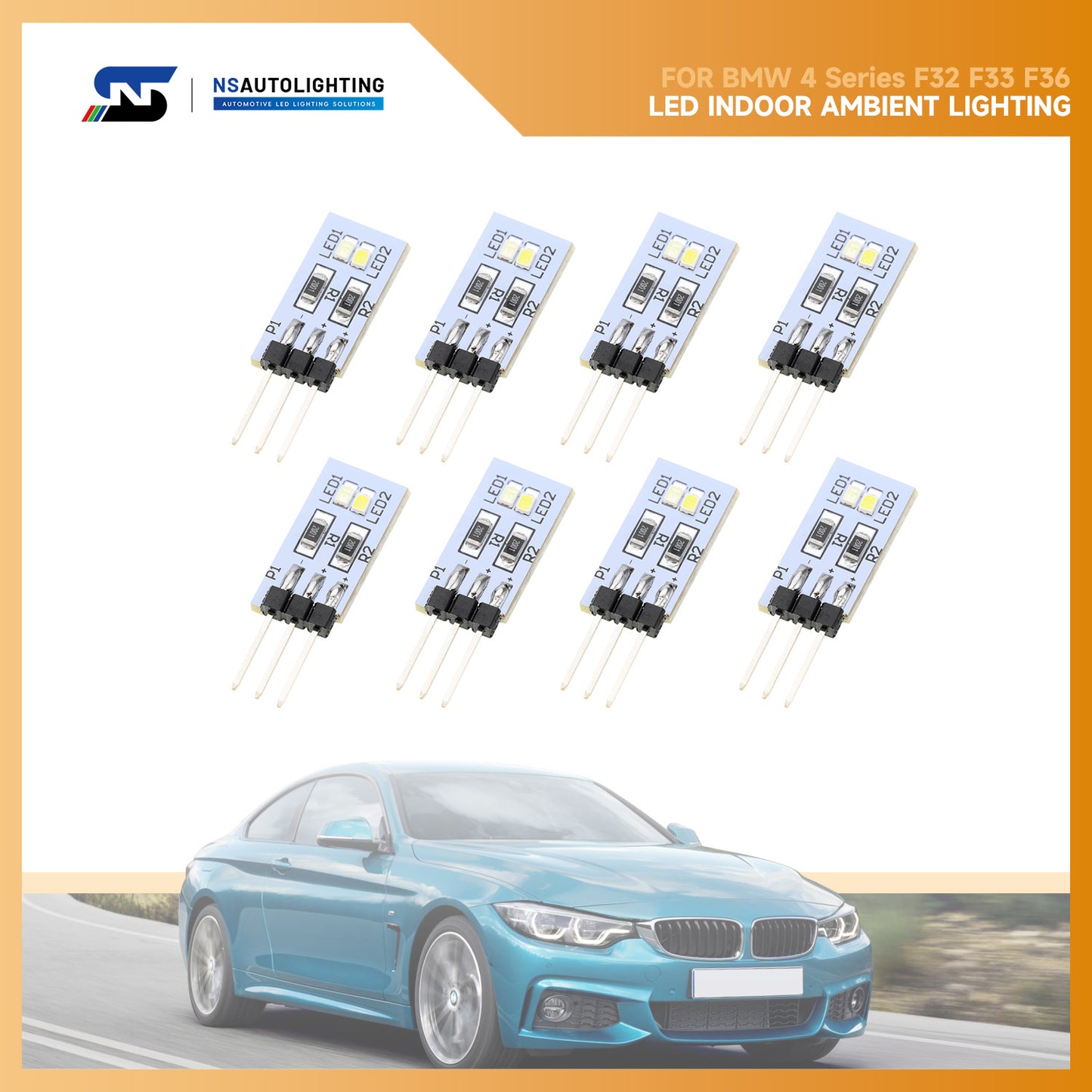 8PCS LED Interior Ambient Light Module Replacement Circuit Board For BMW 4 Series F32 F36 LCI