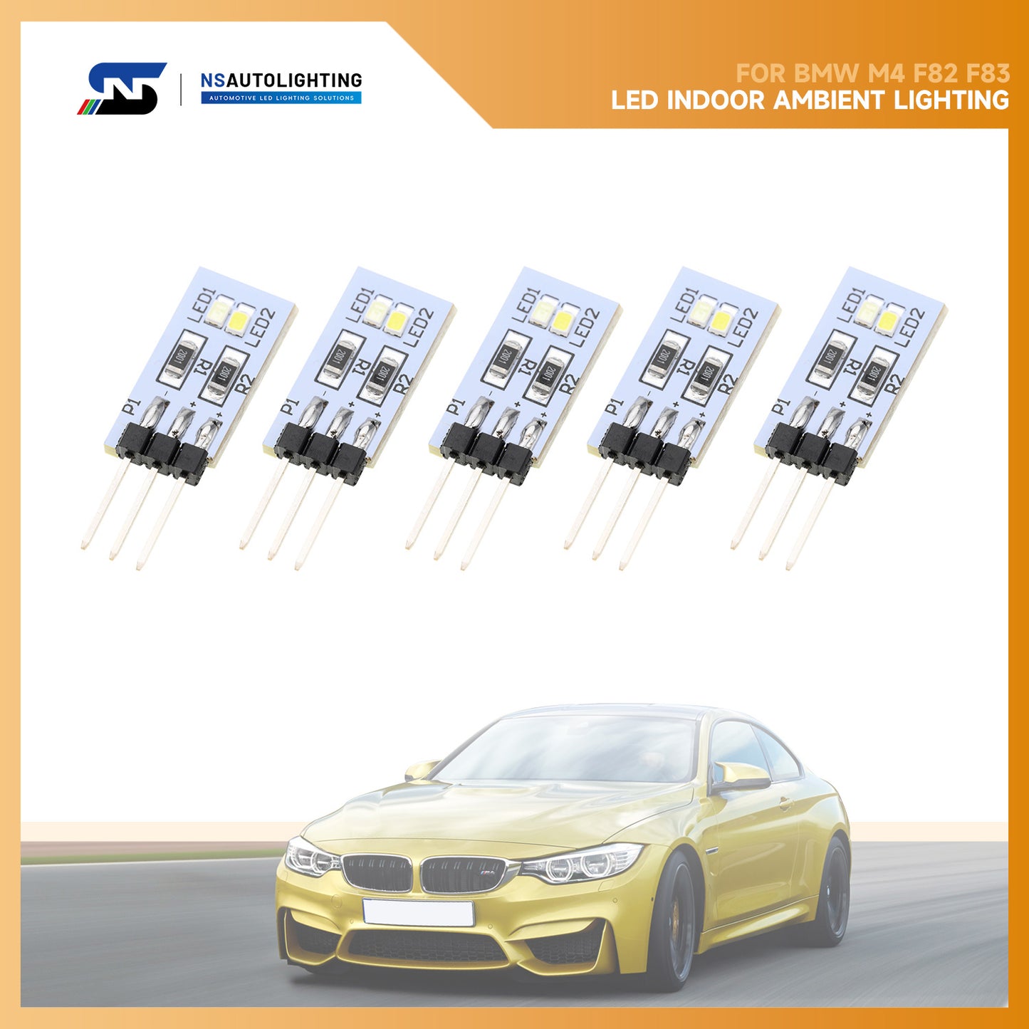 5PCS LED Interior Ambient Light Module Replacement Circuit Board For BMW M4 F82 F83 Pre-LCI