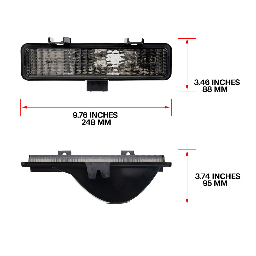 Smoke Lens Front Corner Ligh Housingt For 82-93 Chevry S-10/82-90 GMC S-15