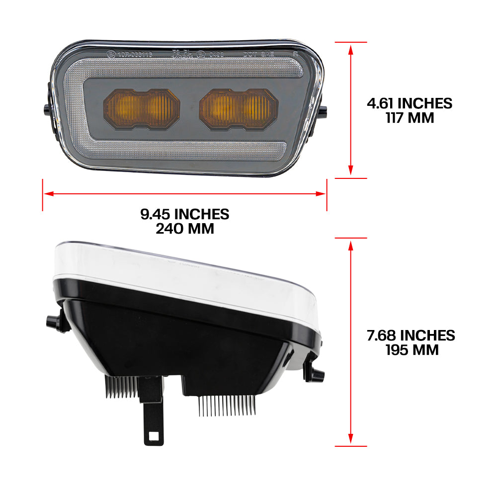 Ensemble de feux antibrouillard avant à LED à lentille fumée pour Ford