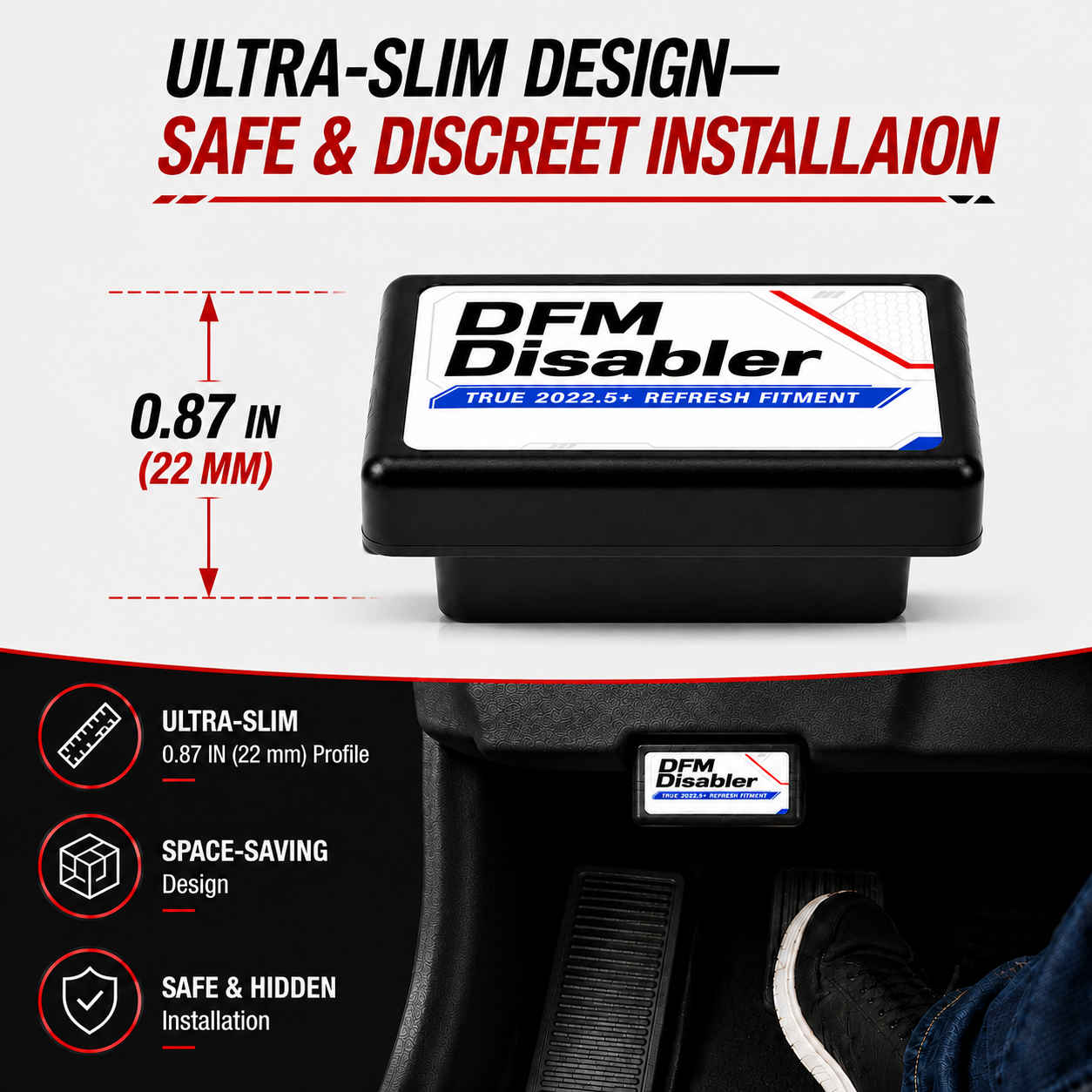 DFM Disabler for 2022-2026 GMC Sierra & Chevrolet Silverado 3-in-1 Function