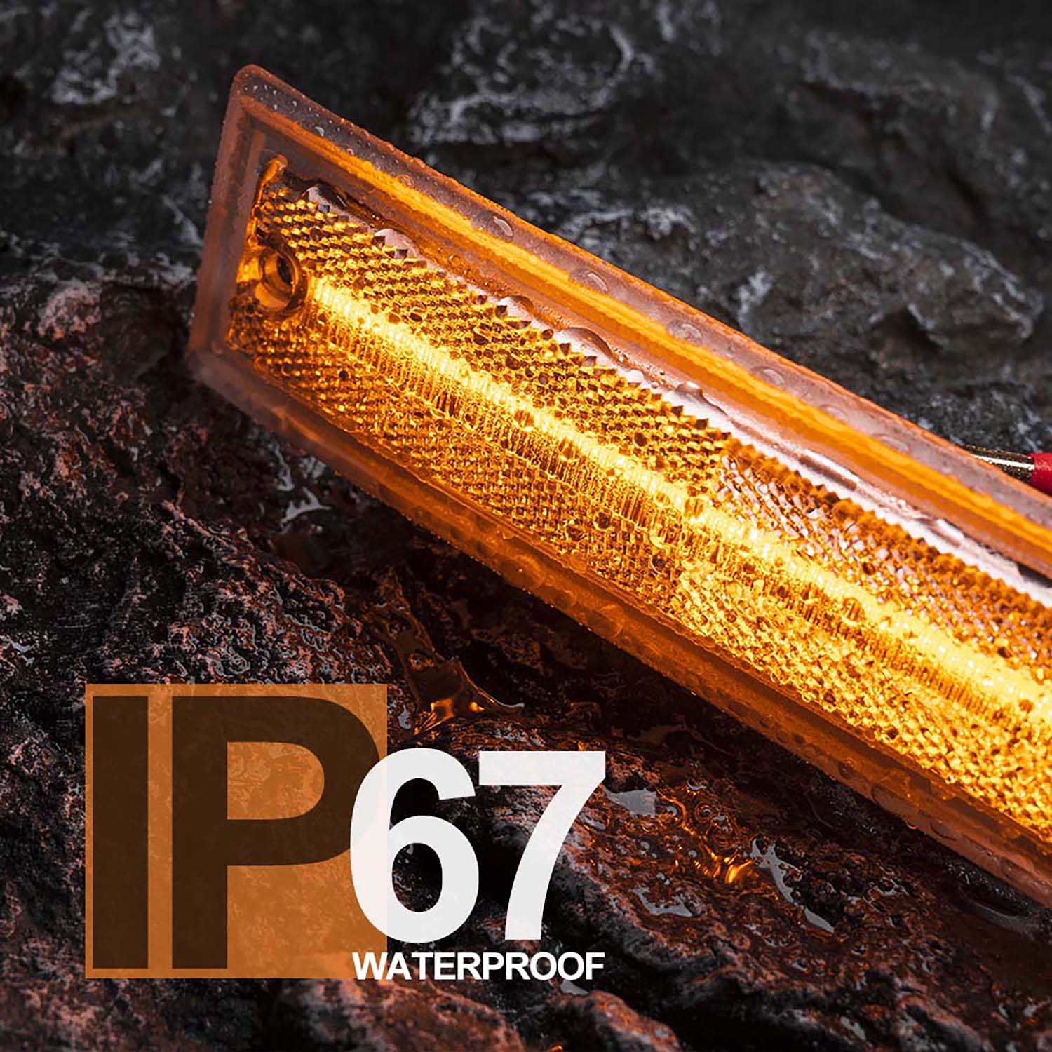 Clear Lens Amber LED Front Side Marker Lights For 1981-1991 Chevrolet GMC C/K R/V Series Pickup, etc. - NS Auto Lighting