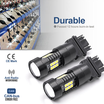 3157 T25 LED Daytime Running Light Bulb for 2008-2012 Buick Enclave 3156 3056 3057 Super Bright DRL Bulb with Projector 7000K Xenon White
