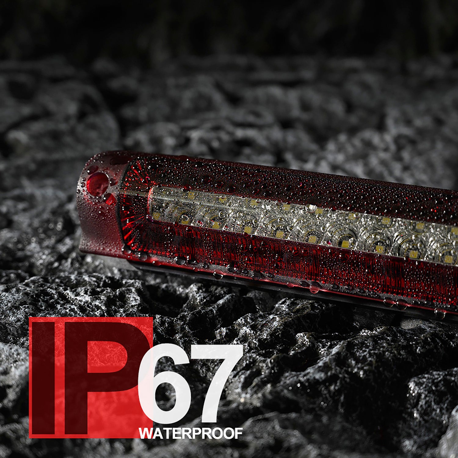 Red Lens F1 Style Strobe LED Third Brake Light For 1997-2003 Ford F150, etc. - NS Auto Lighting