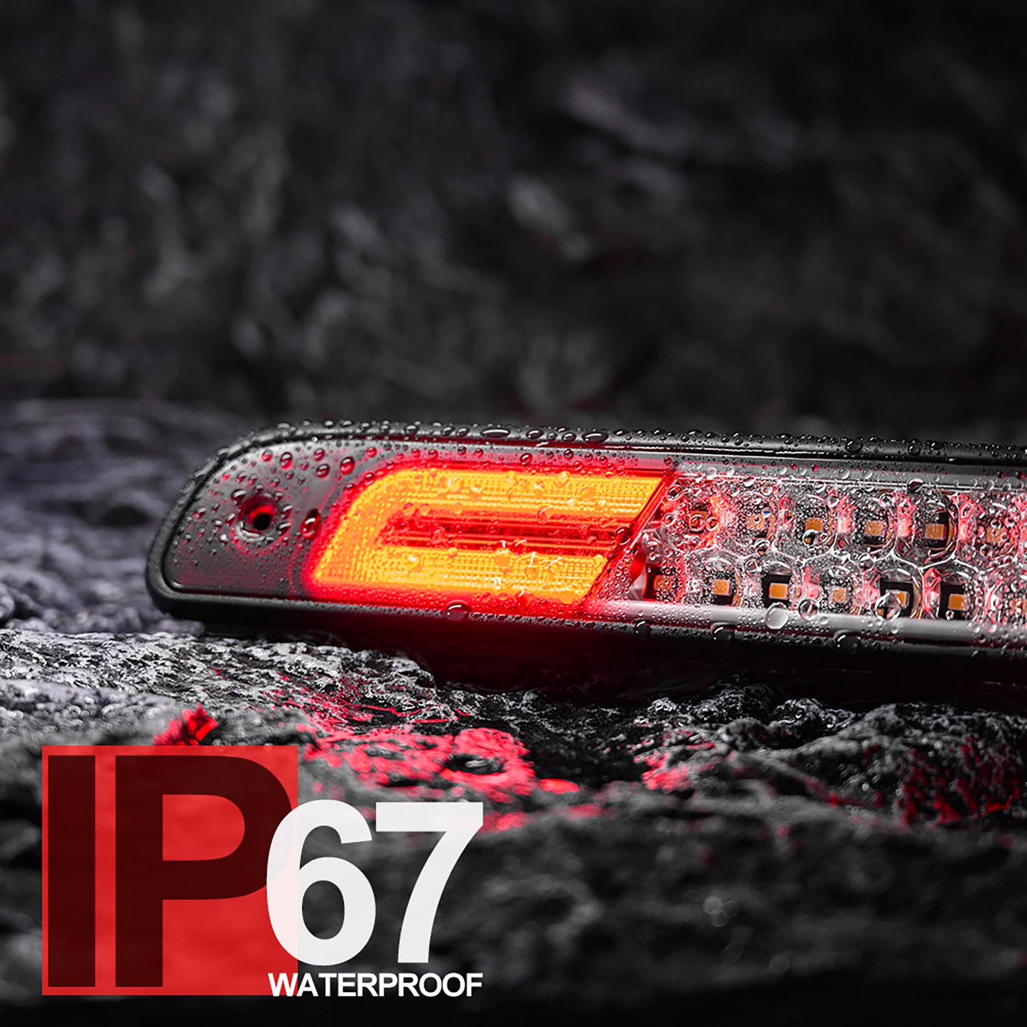 Red Lens Double C-Shaped LED Third Brake Light For 1994-1996 Ford F-Series, etc. - NS Auto Lighting