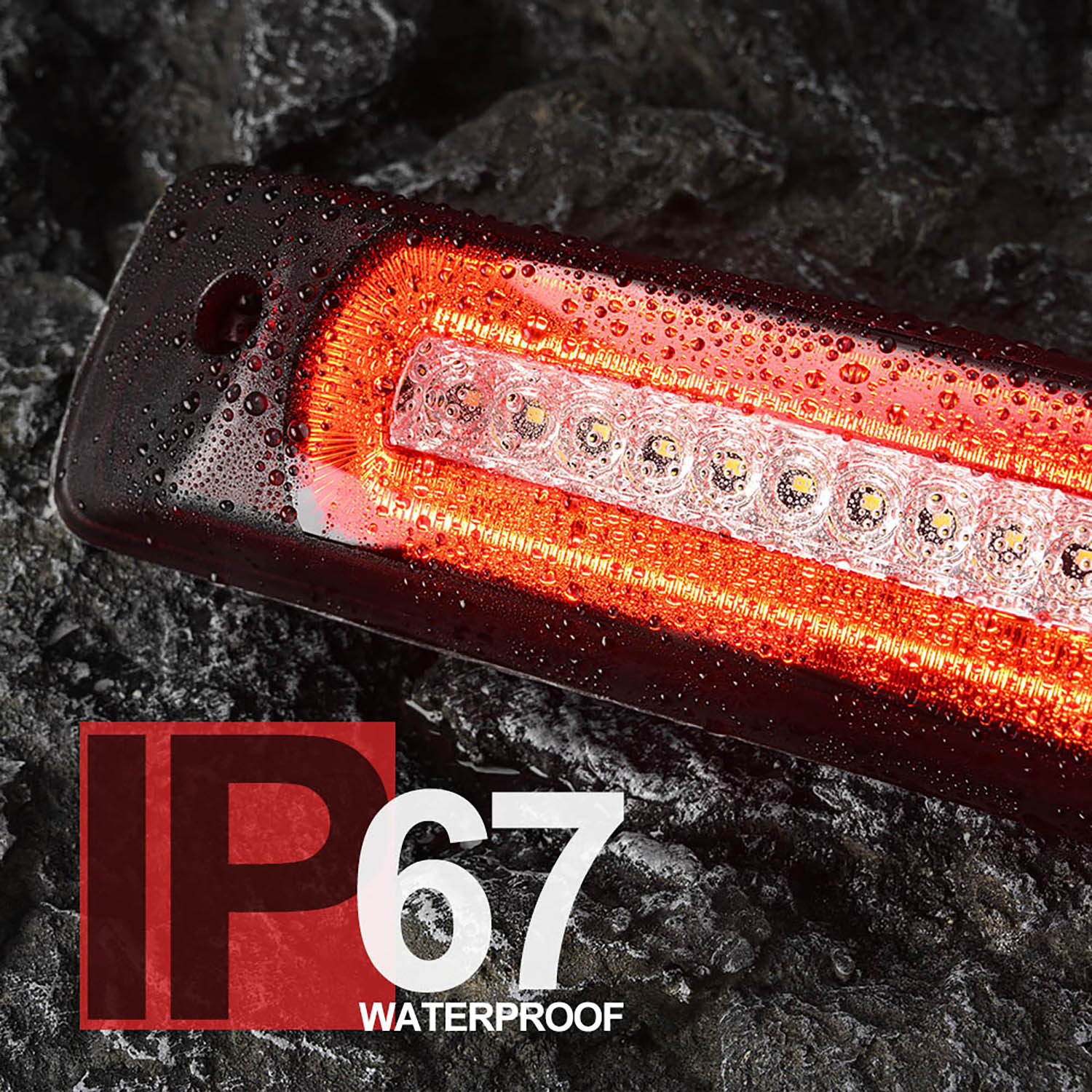 Red Lens F1 Style Strobe LED Third Brake Light For 2015-2022 Chevrolet Colorado, GMC Canyon - NS Auto Lighting