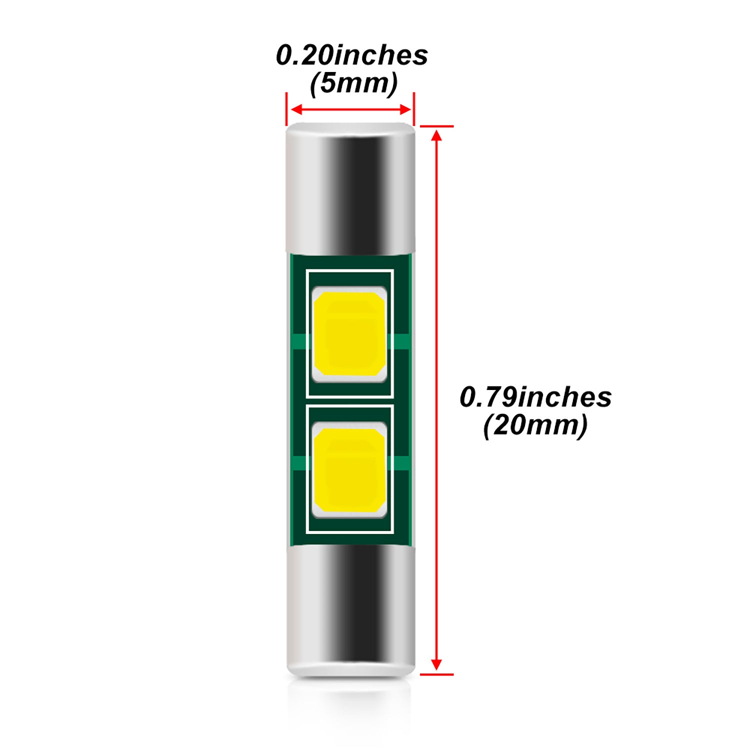 20mm 2835 Festoon LED Sun Visor Vanity Mirror Light Bulbs For 2004-2013 Nissan Titan, etc. - NS Auto Lighting