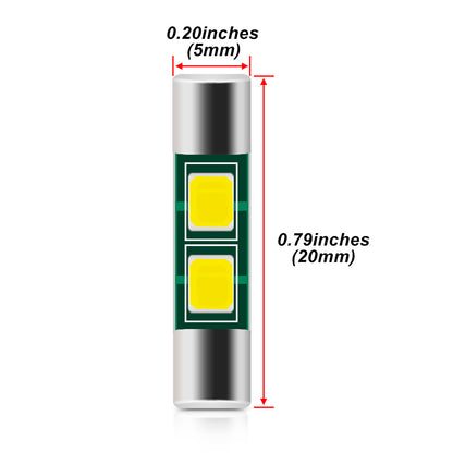 20mm 2835 Festoon LED Sun Visor Vanity Mirror Light Bulbs For 2004-2013 Nissan Titan, etc. - NS Auto Lighting