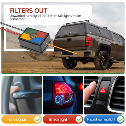 Module logique de troisième feu stop pour câblage de camionnette Kit de boîtier logique de troisième feu stop pour empêcher le troisième feu stop du camping-car/camion de clignoter lorsque les clignotants sont allumés