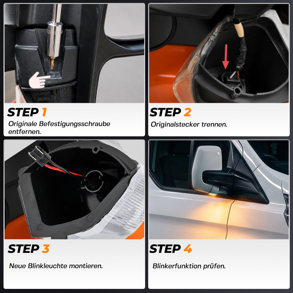 Klare Linse Dynamische Switchback LED Seitenspiegel Blinker & Pfützenlichter Für 2009-2023 Dodge Ram