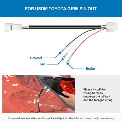 4th Brake Rear Fog Light Plug and Play Wiring Harness For 2022+ Toyota GR86, Subaru BRZ