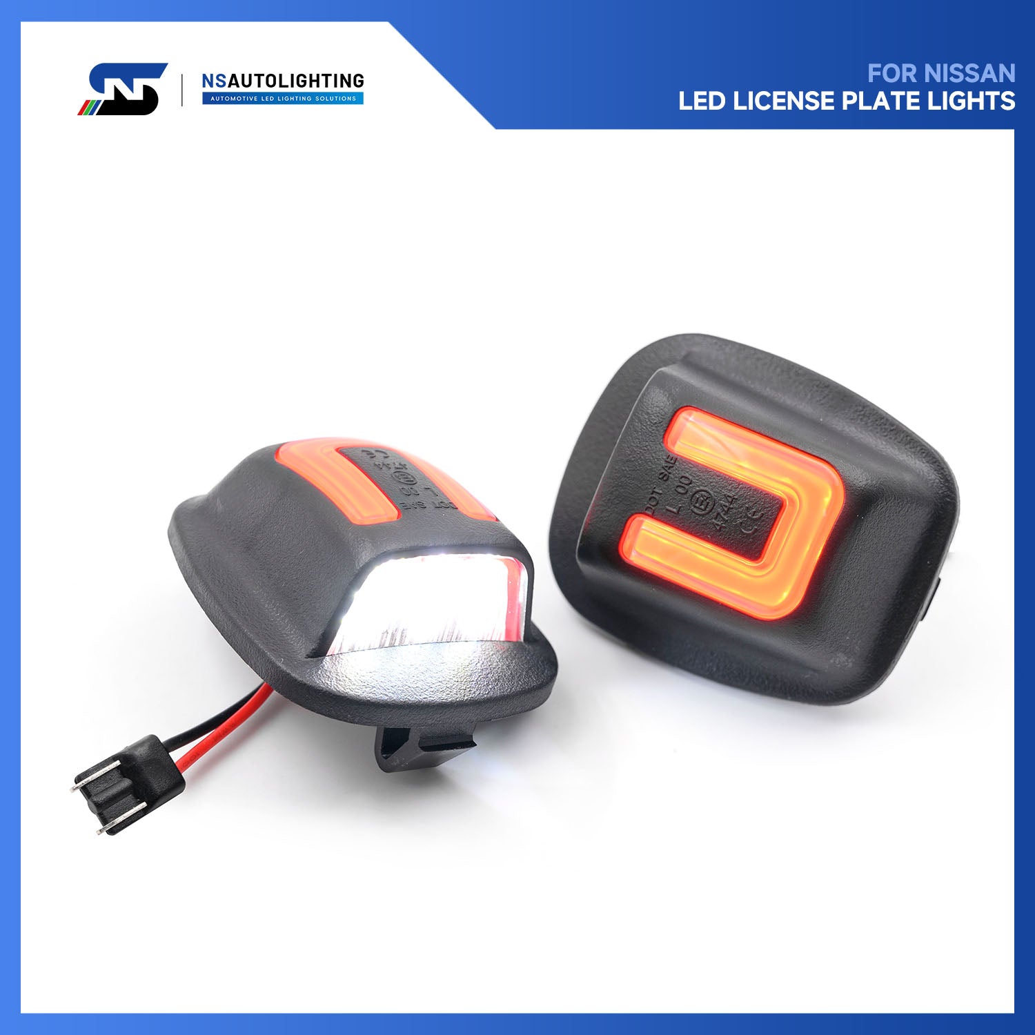 OLED U-Shaped License Plate Lights For 1998-2004 Nissan Frontier, etc. - NS Auto Lighting