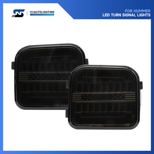 Smoked Lens Switchback Dynamic LED Front Turn Signal Lights For 2006-2010 Hummer H3, etc. - NS Auto Lighting