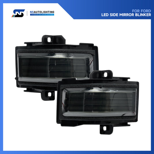 Smoked Lens Switchback Dynamic LED Towing Mirror Marker Lights For 2015-2023 Ford F-Series - NS Auto Lighting