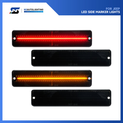 Smoked Lens LED Front&Rear Side Marker Lights For Jeep CJ Series, Jeep Cherokee SJ, etc. - NS Auto Lighting