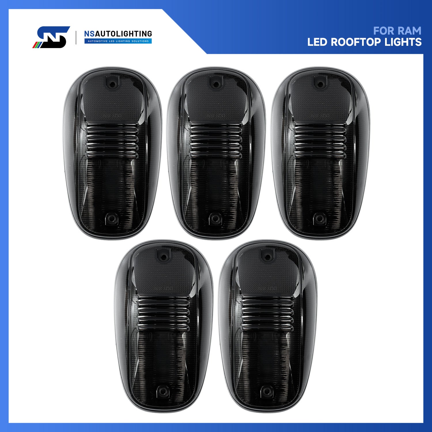 Smoked Lens OEM Fit Cab Roof Light Housings For 2003-2018 Dodge Ram, etc. - NS Auto Lighting