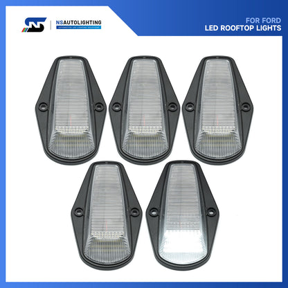 Clear Lens White LED Cab Roof Lights For 1984-1996 Ford F-Series - NS Auto Lighting