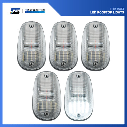 Clear Lens White LED Cab Roof Lights For 2003-2018 Dodge Ram, etc. - NS Auto Lighting