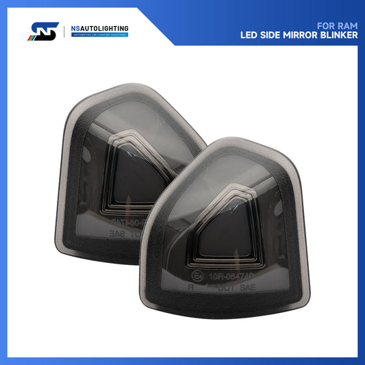 Smoked Lens LED Towing Mirror Turn Signal Lights For 2010-2023 Dodge Ram - NS Auto Lighting