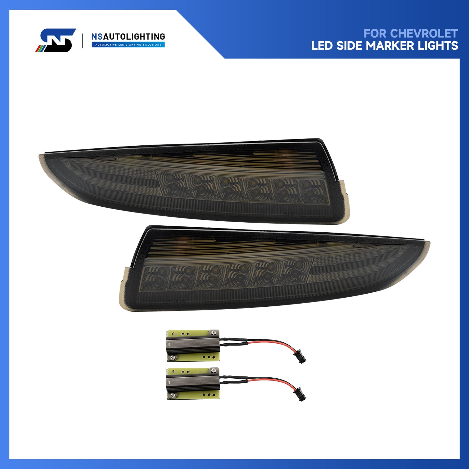 Smoked Lens Switchback Dynamic LED Front Turn Signal & Side Marker Lights For 1993-2002 Chevrolet Camaro - NS Auto Lighting