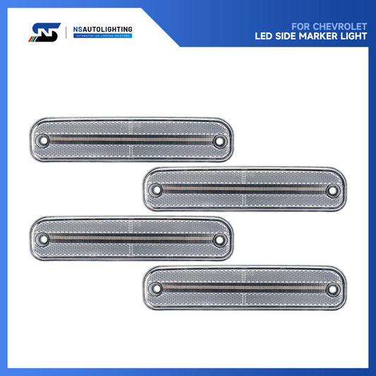 Clear Lens LED Front & Rear Side Marker Lights For 1973-1980 Chevrolet GMC C/K Series Trucks, etc. - NS Auto Lighting