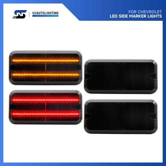 Smoked Lens LED Front & Rear Side Marker Lights For 1985-1996 Chevrolet Van, etc. - NS Auto Lighting