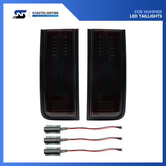Smoked Lens EV Style LED Tail Light Assembly For 2003-2009 Hummer H2 SUV - NS Auto Lighting