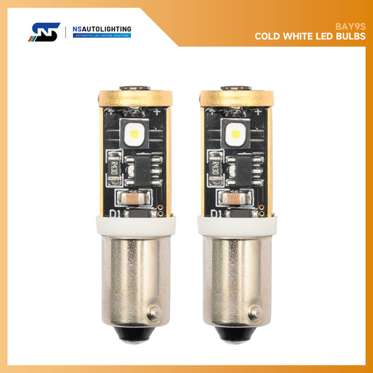 BAY9S H21W Cool White LED Bulbs for 2004-2010 VW Beetle, etc. - NS Auto Lighting