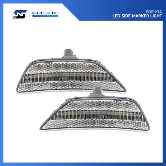 Clear Lens LED Front Bumper Side Marker Lights For 2021+ Kia K5 - NS Auto Lighting