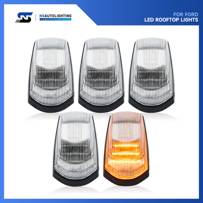 Clear Lens Amber LED Cab Roof Lights For 2017+ Ford Super Duty - NS Auto Lighting