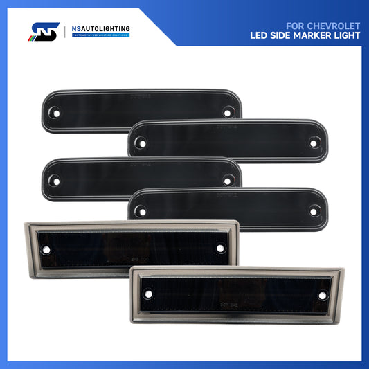 Smoked Lens LED Front & Rear Side Marker Lights For 1981-1991 Chevrolet GMC C/K R/V Series Trucks - NS Auto Lighting