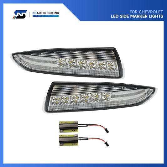 Clear Lens Switchback Dynamic LED Front Turn Signal & Side Marker Lights For 1993-2002 Chevrolet Camaro - NS Auto Lighting