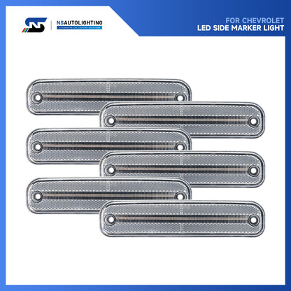 Clear Lens LED Front & Rear Side Marker Lights For 1973-1980 Chevrolet GMC C/K Series Trucks - NS Auto Lighting