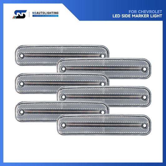 Clear Lens LED Front & Rear Side Marker Lights For 1973-1980 Chevrolet GMC C/K Series Trucks - NS Auto Lighting