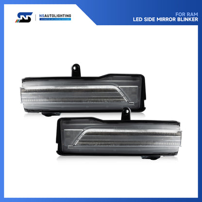Clear Lens Dynamic LED Side Mirror Turn Signal Lights For 2019-2024 Dodge Ram 1500 DT - NS Auto Lighting