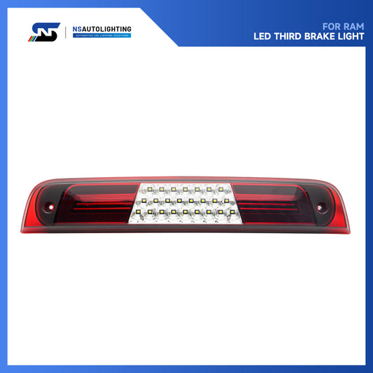 Red Lens Double C-Shaped LED Third Brake Light For 2019-2023 RAM 1500 - NS Auto Lighting