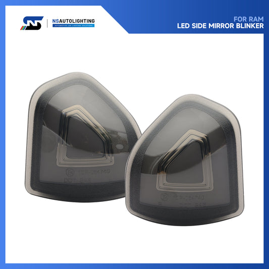 Smoked Lens Switchback LED Towing Mirror Turn Signal Lights For 2019-2023 Ram - NS Auto Lighting