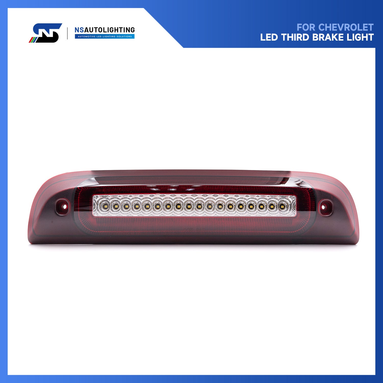 Red Lens F1 Style Strobe LED Third Brake Light For 2014-2019 Chevrolet Silverado, GMC Sierra - NS Auto Lighting